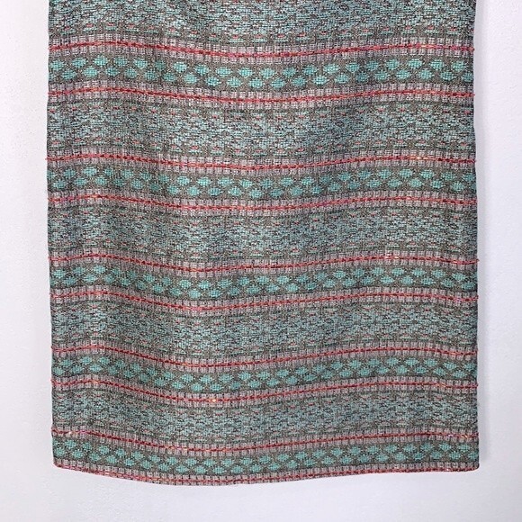 Adrianna Papell Jacquard Textured Beaded Embroidered Shift Dress Sz 8P Petite - Picture 4 of 11